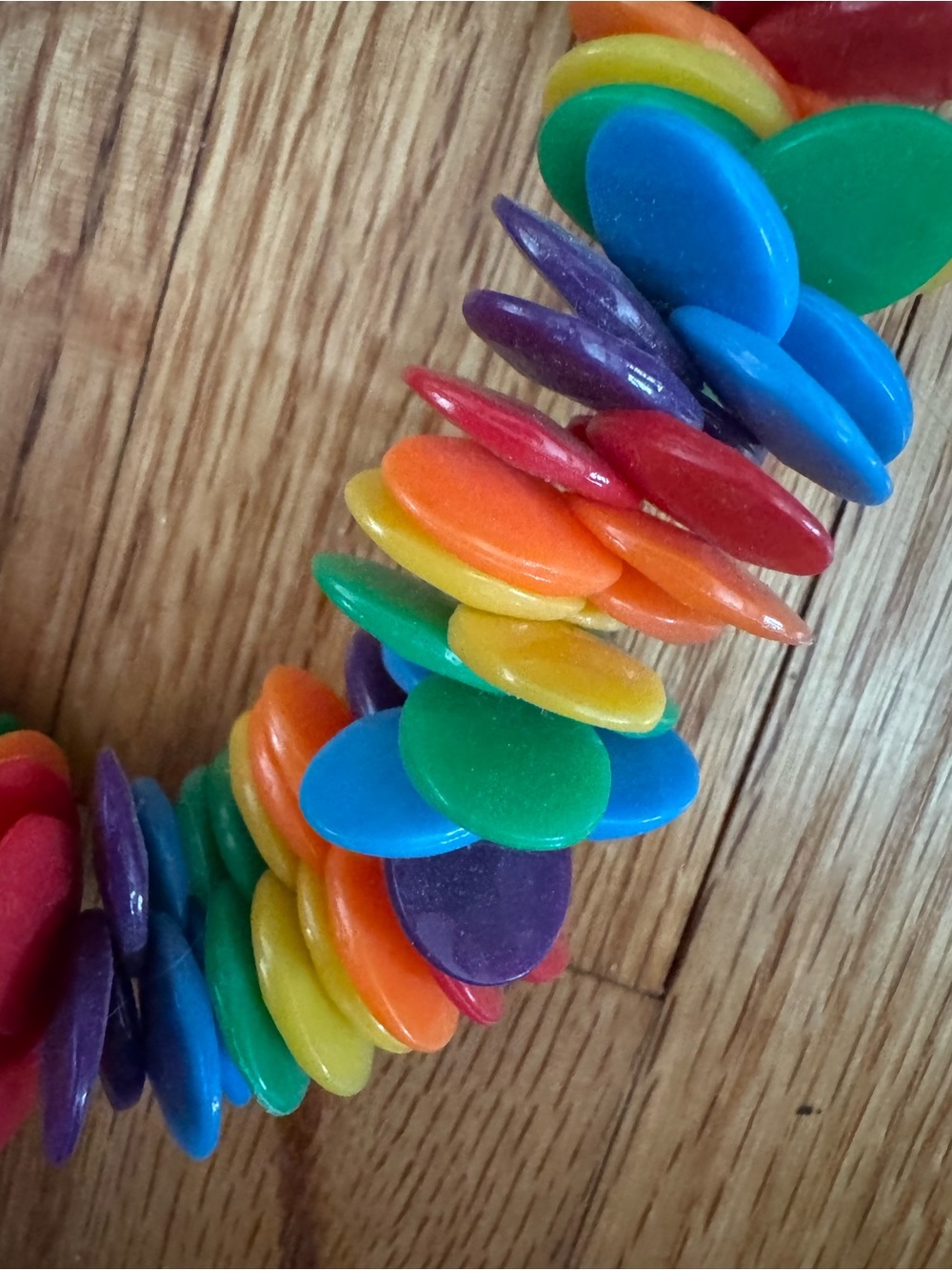 Vintage Colorful Rainbow Disc Necklace - Multicolor - Picture 2 of 3